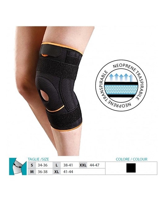 Supporto per ginocchio in neoprene con stecche flessibili - Rif. 5709 ST